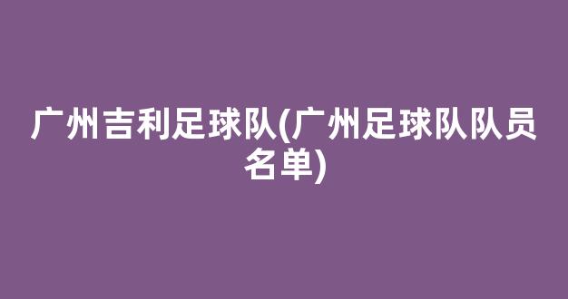 广州吉利足球队(广州足球队队员名单)